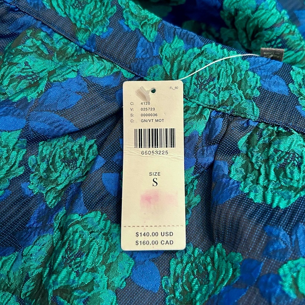 Anthropologie Green and Blue Floral A-Line Skirt - Picture 11 of 12
